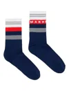 Marni Logo-embellished Socks In Blue