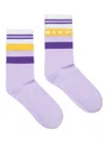 Marni Logo Branded Nylon Socks In Purple