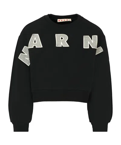 Marni Logo-embellished Sweatshirt In Black