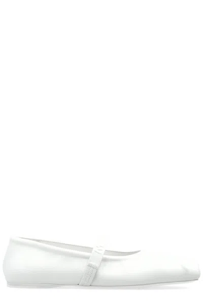 Marni Leather Ballet Flats In White
