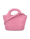 Marni Logo-embossed Leather Bag In Pink