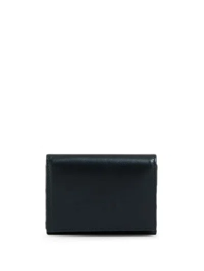 Marni Logo-embossed Leather Wallet In Black