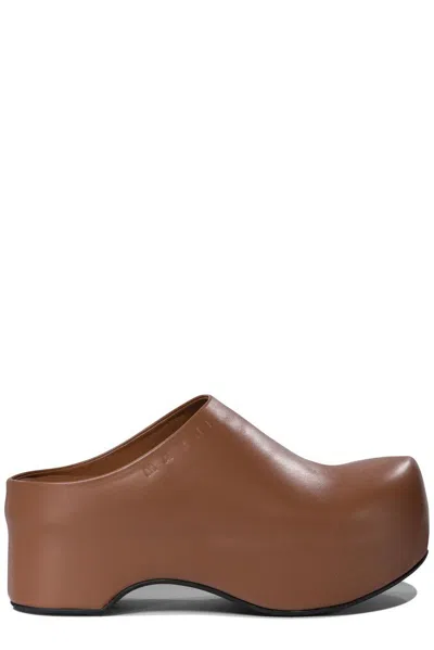 MARNI LOGO-EMBOSSED SLIP-ON CLOGS