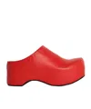 Marni Slide With Chunky Clog In Red Leather In Red