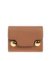 Marni Trunkaroo Tri-fold Wallet Foldover Top In Brown