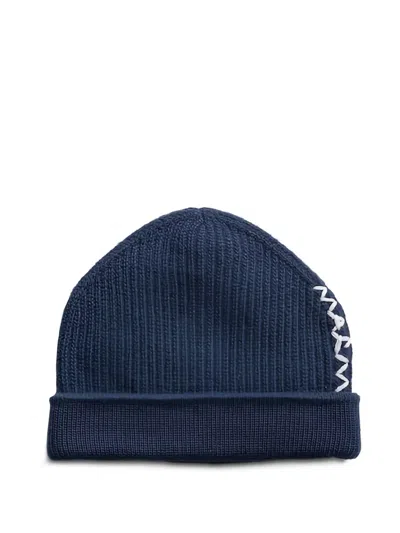 MARNI LOGO-EMBROIDERED BEANIE