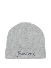 Marni Logo-embroidered Beanie In Gray