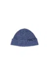 Marni Logo Embroidered Beanie In Blue