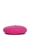 Marni Logo-embroidered Beret In Pink