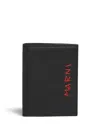 Marni Logo-embroidered Billfold Wallet In Black