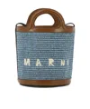 Marni Women's Raffia Tropicalia Bucket Bag In Gray
