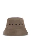 Marni Logo-embroidered Bucket Hat In Brown