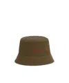 Marni Logo-embroidered Bucket Hat In Green