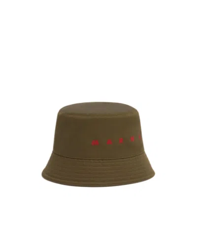MARNI LOGO-EMBROIDERED BUCKET HAT