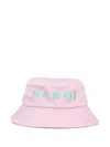Marni Logo-embroidered Bucket Hat In Pink