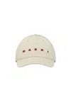 Marni Ivory Logo Baseball Cap In White