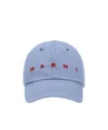Marni Logo-embroidered Cap In Blue