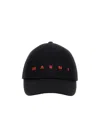 Marni Baseball Cap With Embroidered Logo In Black