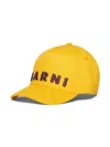 Marni Logo-embroidered Cap In Yellow