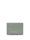 Marni Logo-embroidered Cardholder In Blue