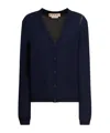 Marni Blue Silk And Wool Blend Cardigan With Contrasting Back Panel In Black