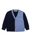 Marni Logo-embroidered Cardigan In Blue