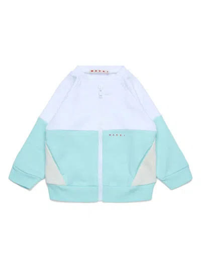 Marni Babies' Logo-embroidered Cardigan In Blue