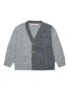 Marni Logo-embroidered Cardigan In Gray