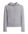 Marni Wool-blend Contrast-stitch Hoodie In Gray
