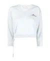 Marni Logo-embroidered Cashmere Cropped Jumper In White