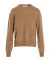 Marni Logo-embroidered Cashmere Jumper In Brown