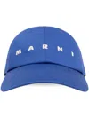 Marni Blue Logo-embroidered Baseball Cap In 蓝色