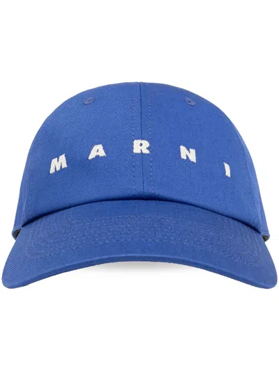 MARNI LOGO-EMBROIDERED COTTON BASEBALL CAP