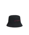 Marni Black Embroidered Logo Bucket Hat In Black