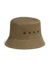 Marni Structured Cotton Bucket Hat With Minimalist Branding In Neutrals
