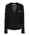 Marni Logo-embroidered Cotton Cardigan In Black