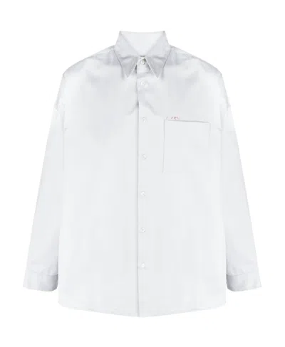 MARNI MARNI LOGO EMBROIDERED SHIRT