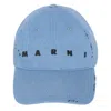 Marni Embroidered Cap In Blue