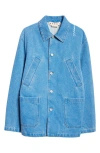 Marni Cotton Twill Shirt Jacket In Cobalt