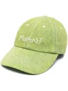 Marni Logo-embroidered Denim Hat In Green
