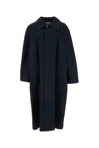 Marni Logo Embroidered Duster Coat In Blublack