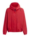Marni Hooded Jacket With Elasticated Hem And Side Pockets In Red