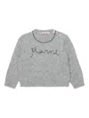Marni Pullover Mit Logo-stickerei In Gray