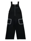 Marni Salopette In Flanella Con Dettagli A Contrasto In Black