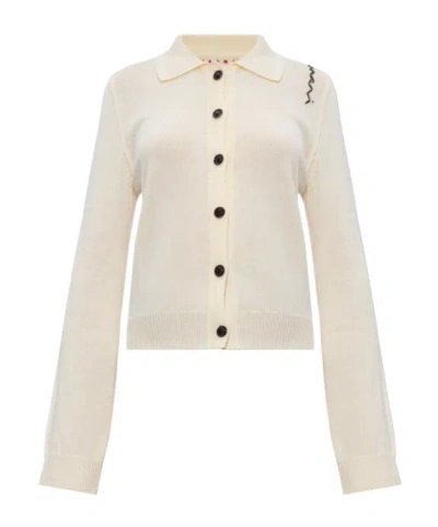 Marni Logo Embroidered Knit Cardigan