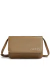 Marni Logo-embroidered Leather Belt Bag In Brown