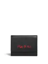 Marni Logo-embroidered Leather Key Holder In Black