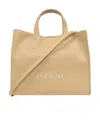 Marni Museo Logo Embroidered Shopper Bag In Nude