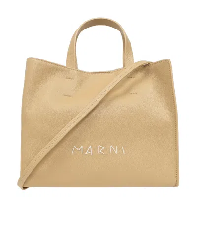 MARNI MARNI MUSEO LOGO EMBROIDERED SHOPPER BAG