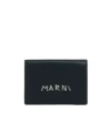 Marni Textured Wallet With Logo Detail In Black